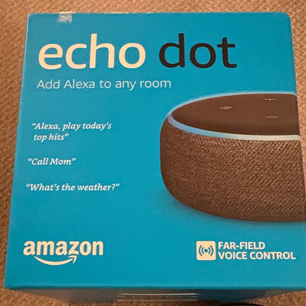 Amazon Echo Dot in Blue and Black